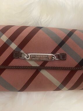 Burberry Blue Label Pink Plaid Continental Wallet